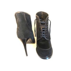 Suede Stiletto Lace Up Bootie